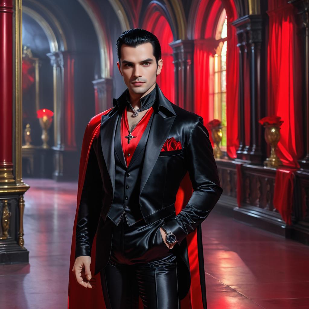 Vampire Elegance in a Gothic Castle