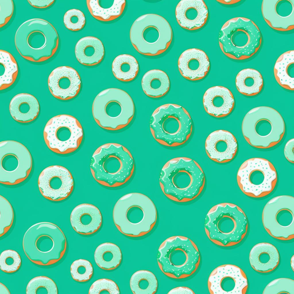 Seamless Mint Green Donut Pattern