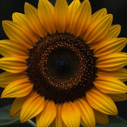 Close-up of Single Sunflower with Dark Background