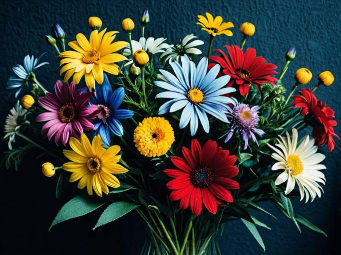 Vibrant Floral Bouquet Wallpaper Design