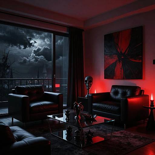 Modern Gothic Vampire Living Room