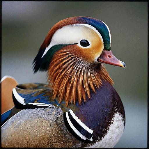 Mandarin Duck in Silk Jacket Portrait