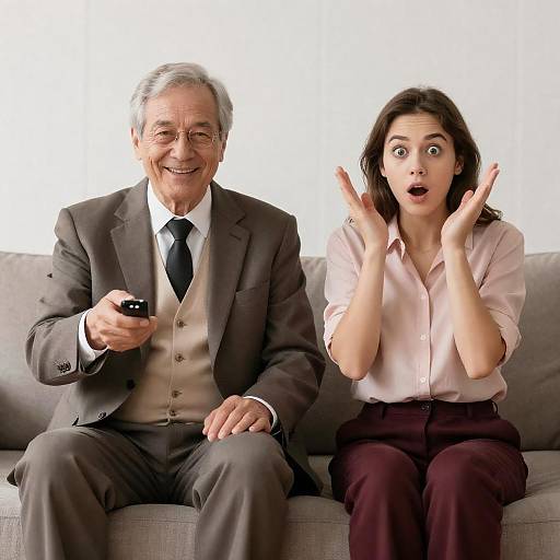 Candid Moment: Surprised Woman and Smiling Man