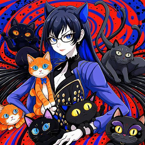 Illustration of Morgana (persona 5), persona in the style of Daram (shappydude)