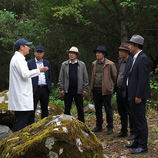 Men in Diverse Attire Amidst Nature