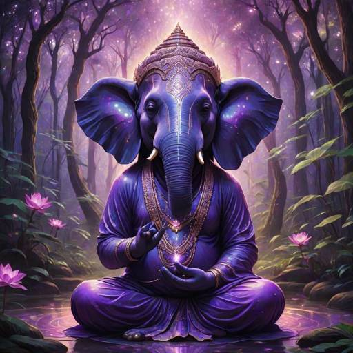 Majestic Guru Elephant in Serene Forest