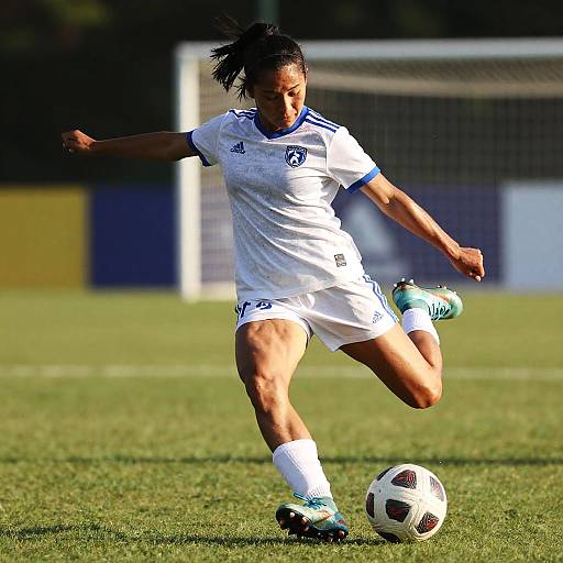 Dynamic Female Soccer Player Action