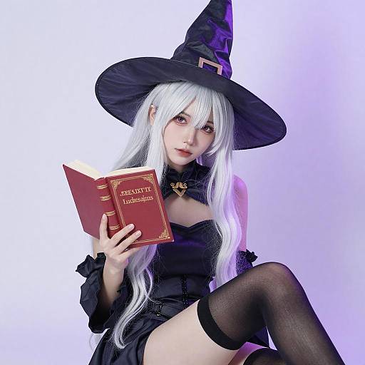 Confident Witch with White Hair
