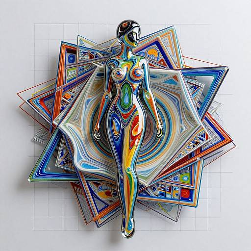 Colorful Glassy Elegant Woman Art