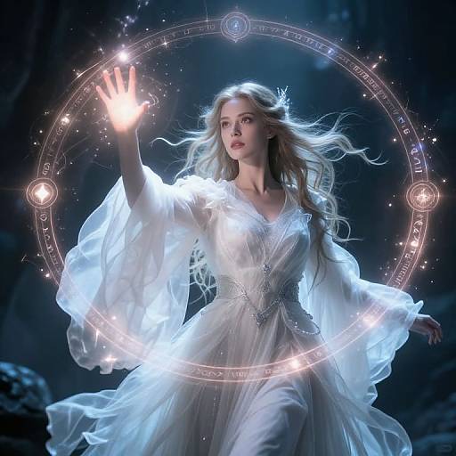 Powerful Sorceress Casting Spell