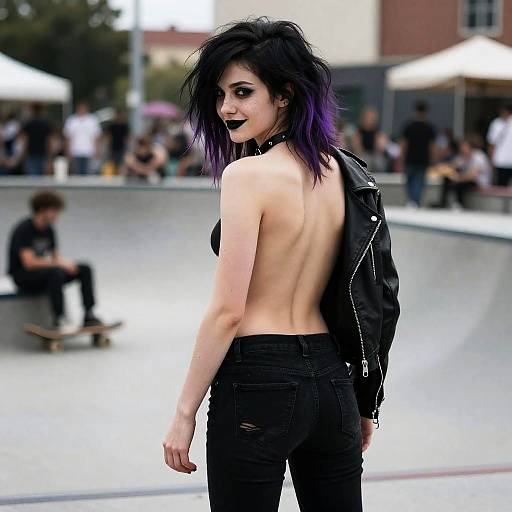 Emo Skater Photoreal Backview Portrait