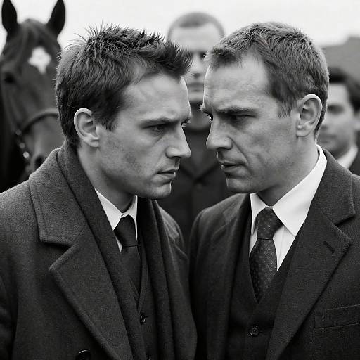 Intense Black and White Portrait of Men