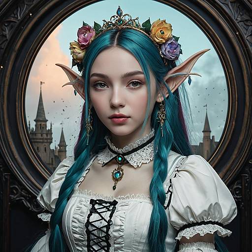 Ethereal Elven Girl in Victorian Gothic Lolita