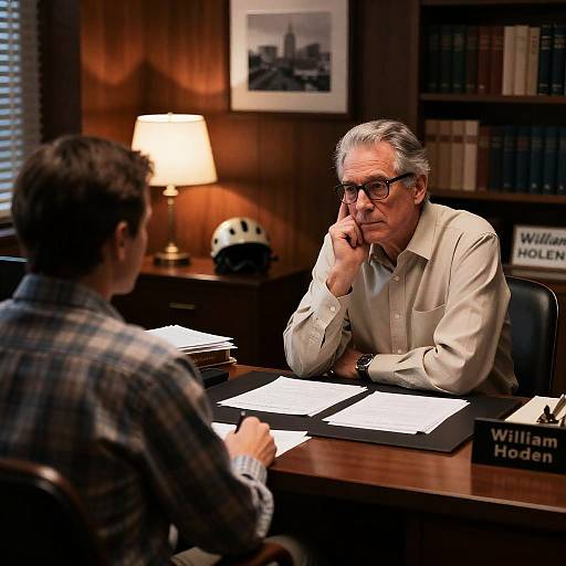 Thoughtful Office Interaction Between Two Men