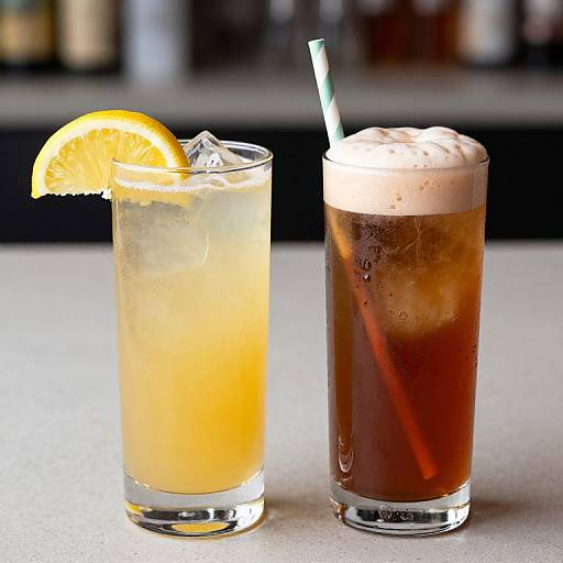 Vibrant Dual Cocktails on Countertop
