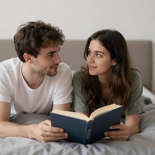 Cozy Bedtime Moment of a Couple