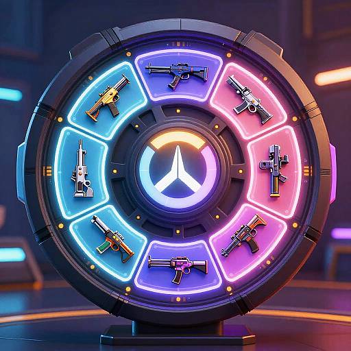 Futuristic Cyberpunk Weapon Wheel Interface