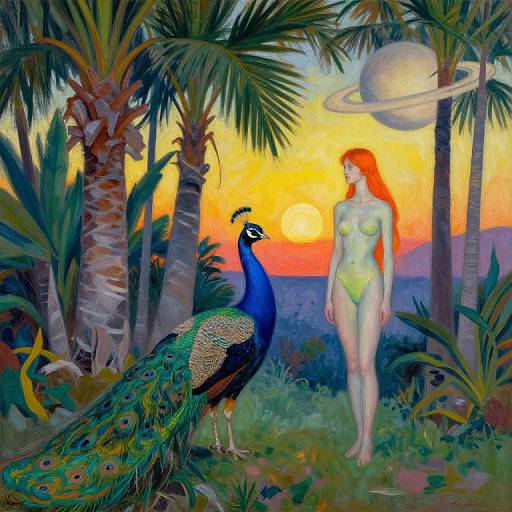 Royal Bluegreen Peacock and Fairy