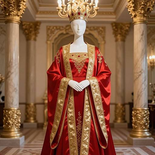 Mannequin in Regal Robe and Crown