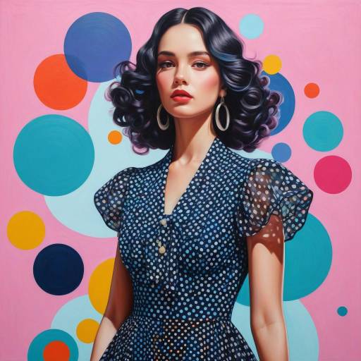 Glamorous Portrait in Polka Dot Dress