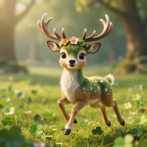 Dreamy Fairy Tale Deer Portrait