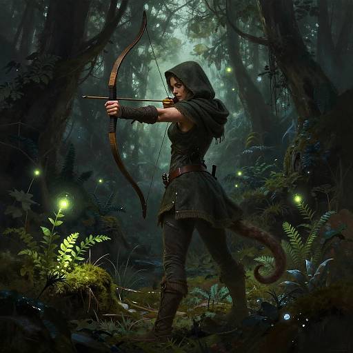 Tiefling Ranger in Mystical Swamp