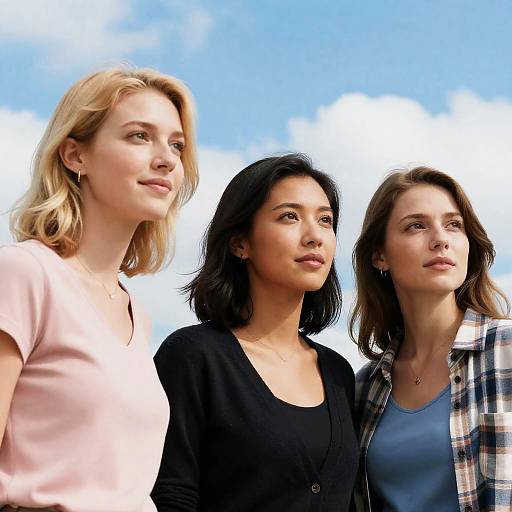 Dynamic Outdoor Portrait of Three Women