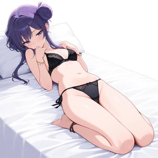 Elegant Girl Lying on Bed Elegant Girl Lying on Bed