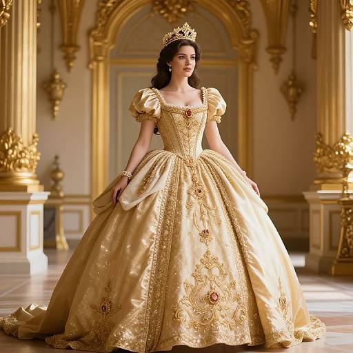 Confident Princess in Opulent Gown
