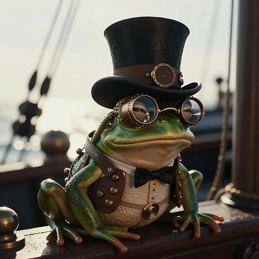 Steampunk Pepe the Frog Portrait
