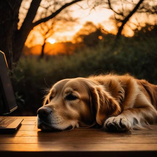 Cinematic Napping Golden Retriever Scene Cinematic Napping Golden Retriever Scene