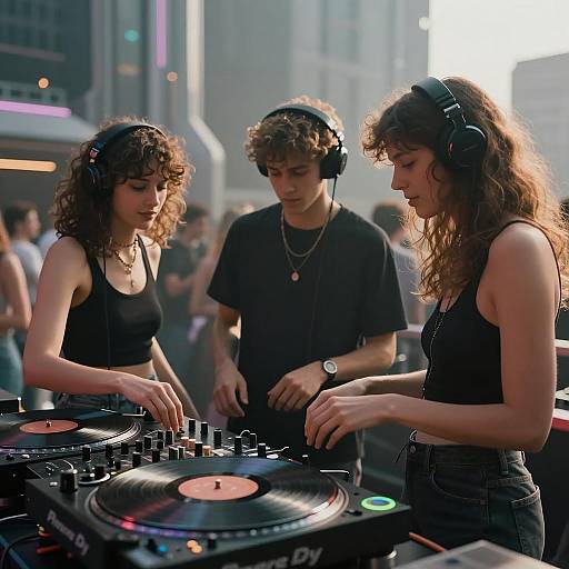 Futuristic Rooftop DJ Friendship Photography