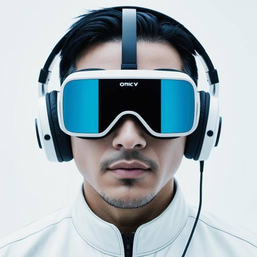 East Asian Man with Futuristic VR Headset