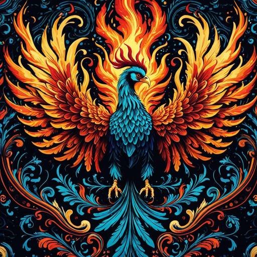 Vibrant Abstract Phoenix in Baroque Style