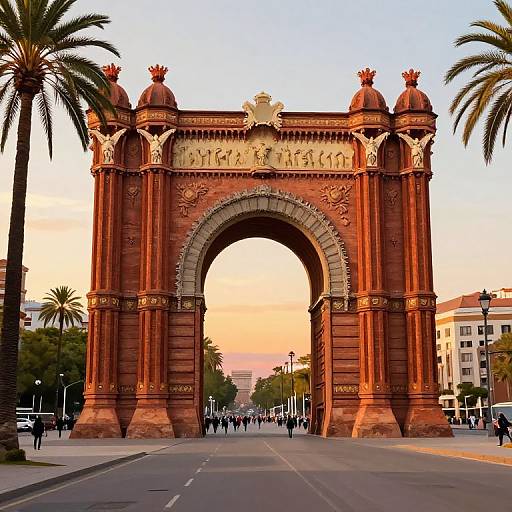Bohemian Sunset at Barcelona's Arco del Triunfo