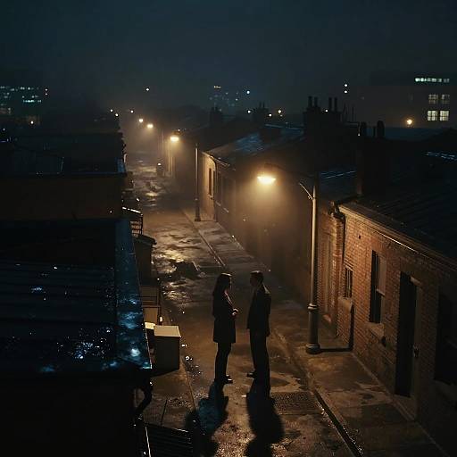 Noir-Inspired Foggy Night Cityscape