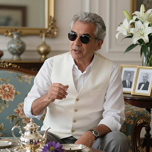 Stylish Man in Elegant Living Room Scene