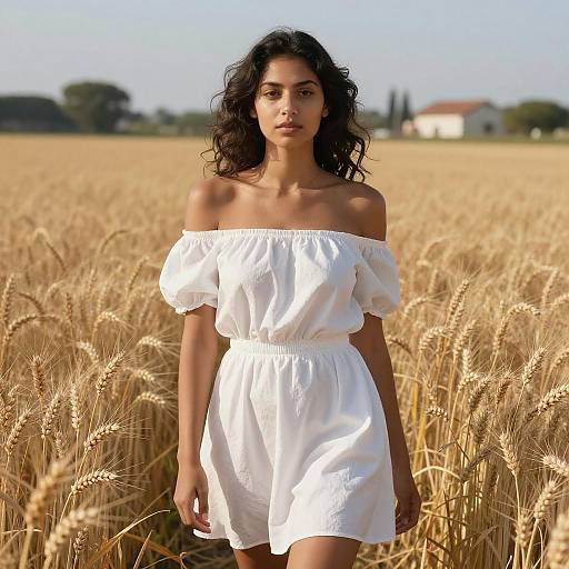 Sunlit Wheat Field Portrait