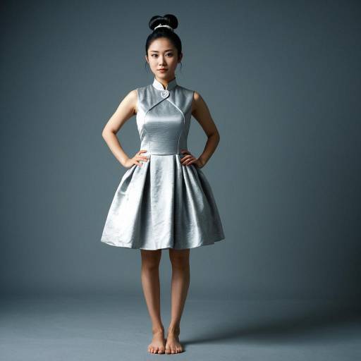 Photorealistic Lady in Silver Dress