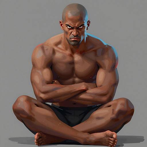 Muscular Man with Intense Expression