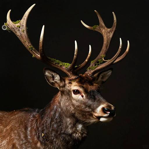 Hyper-Realistic Baroque Stag Close-Up