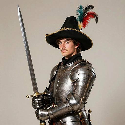 Cinematic Young Landsknecht in Armor