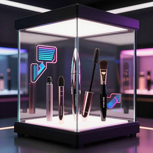 Futuristic Neon Mascara Display