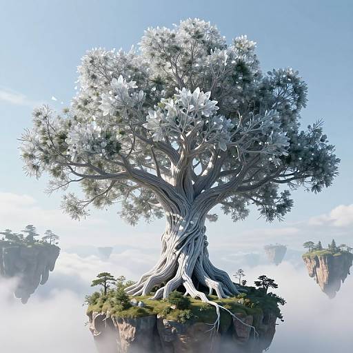 Majestic 3D Crystalline Sky Tree