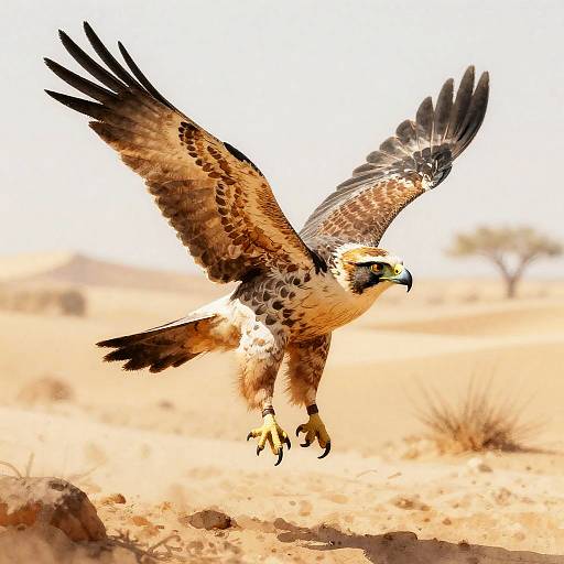 Regal Falcon in Desert Oasis