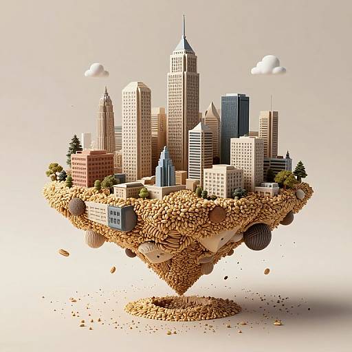 Floating Miniature Metropolis of Dreams