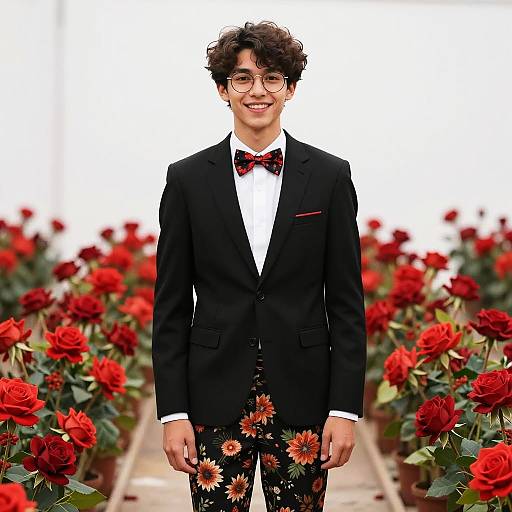 Stylish Man in Floral Fashion Portrait