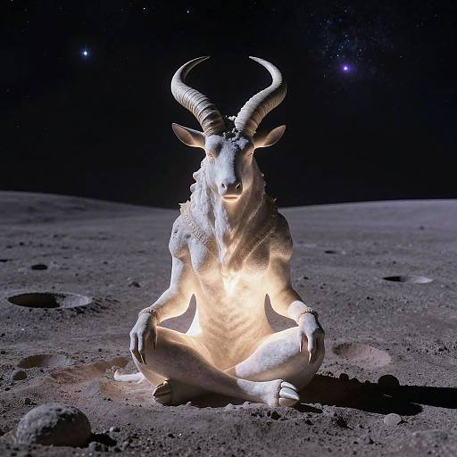 Ethereal Centaur Meditating on Lunar Garden