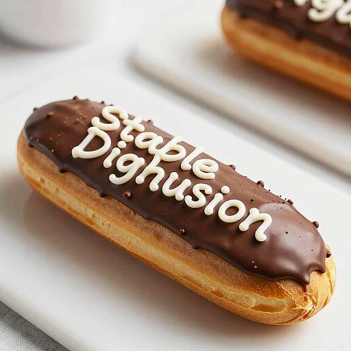 Gourmet Chocolate Eclair with Icing Text
