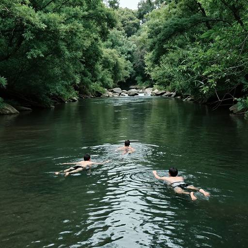 Serene Swimmers in Emerald River